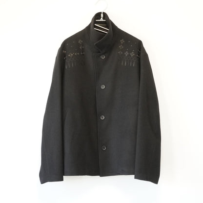 Yohji Yamamoto Black Embroidered Wool Jacket