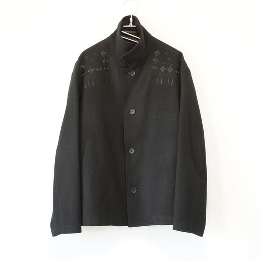 Yohji Yamamoto Black Embroidered Wool Jacket