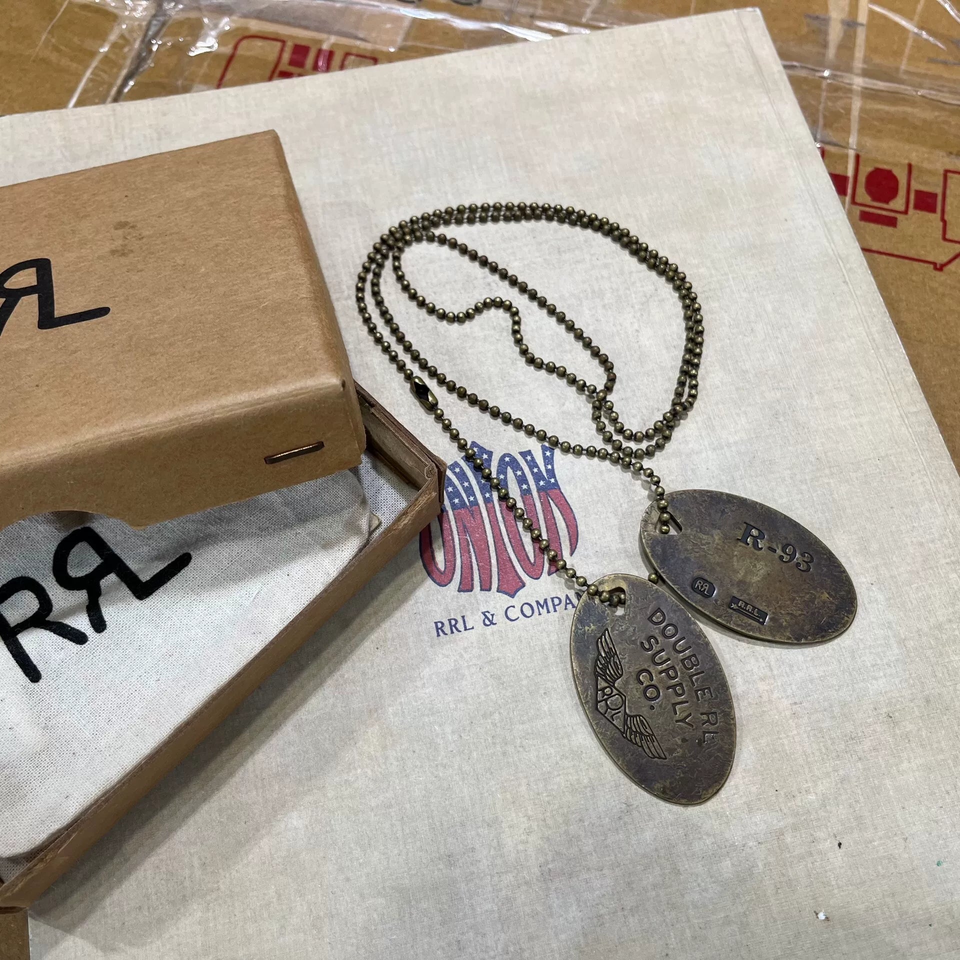 RRL Dog Tag Pendant Necklace Accessory