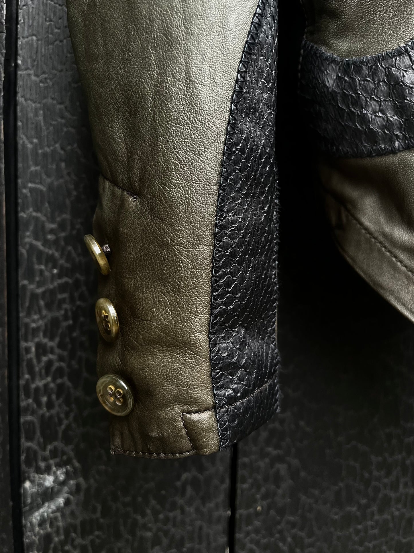 snake skin leather jacket