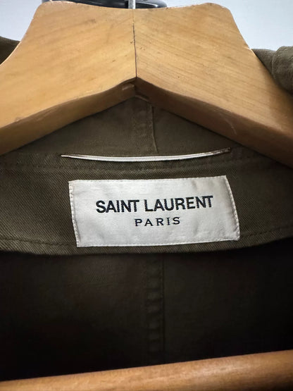 Saint Laurent 2014 Olive Green Military Coat