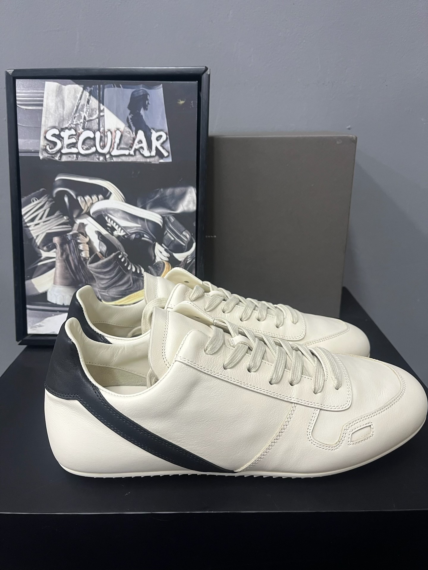 Rick Owens 25FW White Leather Low-Top