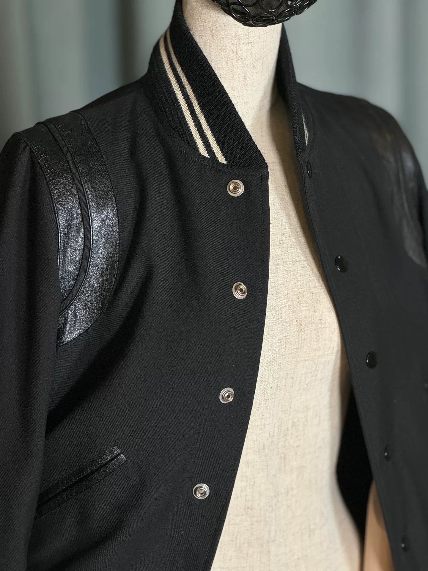 Saint Laurent SLP Black Varsity Jacket