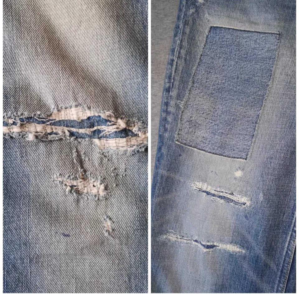 visvim 03D14 Patched Distressed Jeans