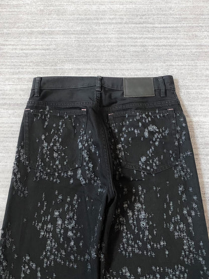 Acne Studios Distressed Black Denim Flared Pants