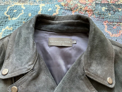 ralph lauren black vintage motorcycle leather jacket