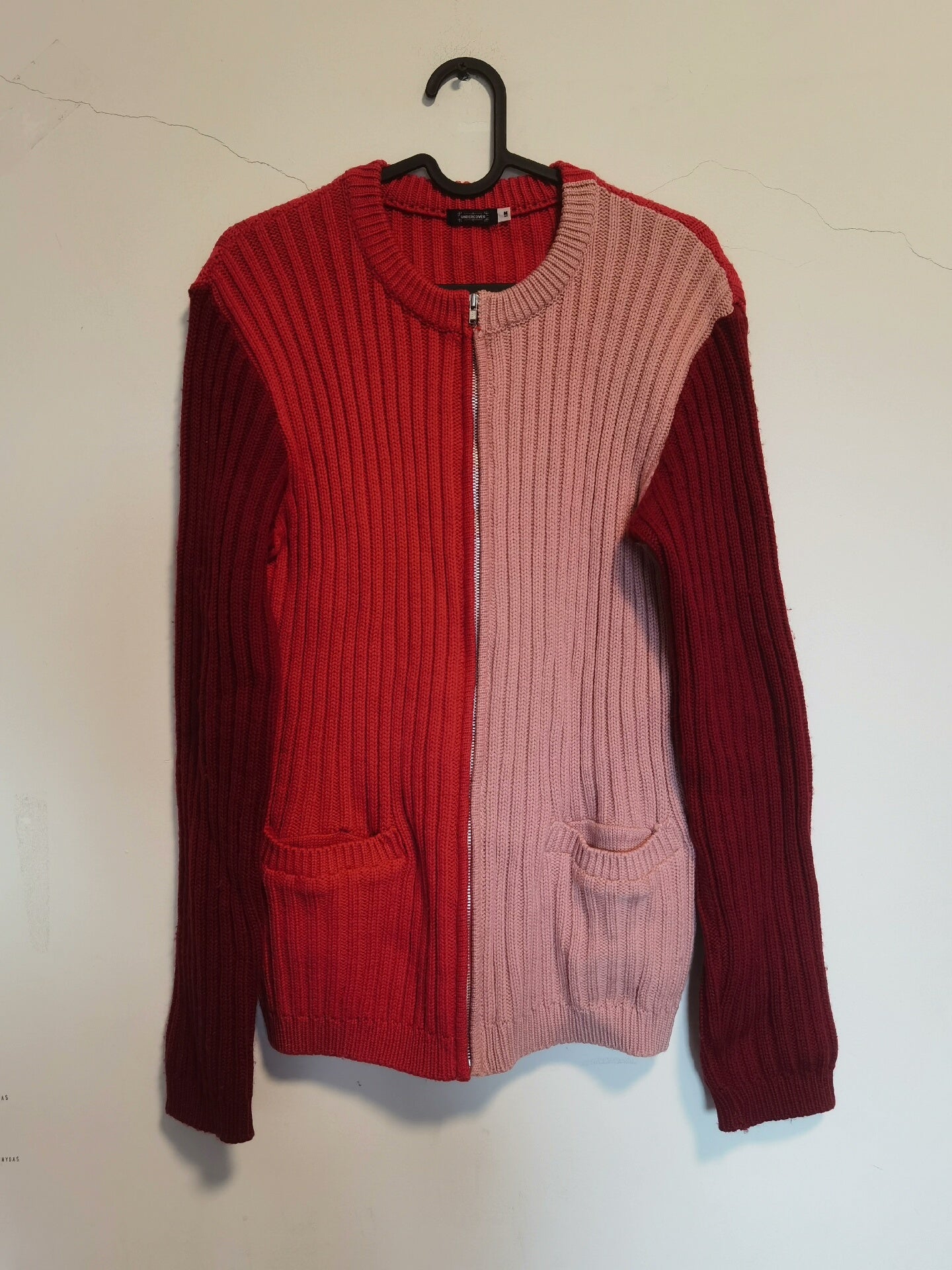undercover zip knitted cardigan sweater