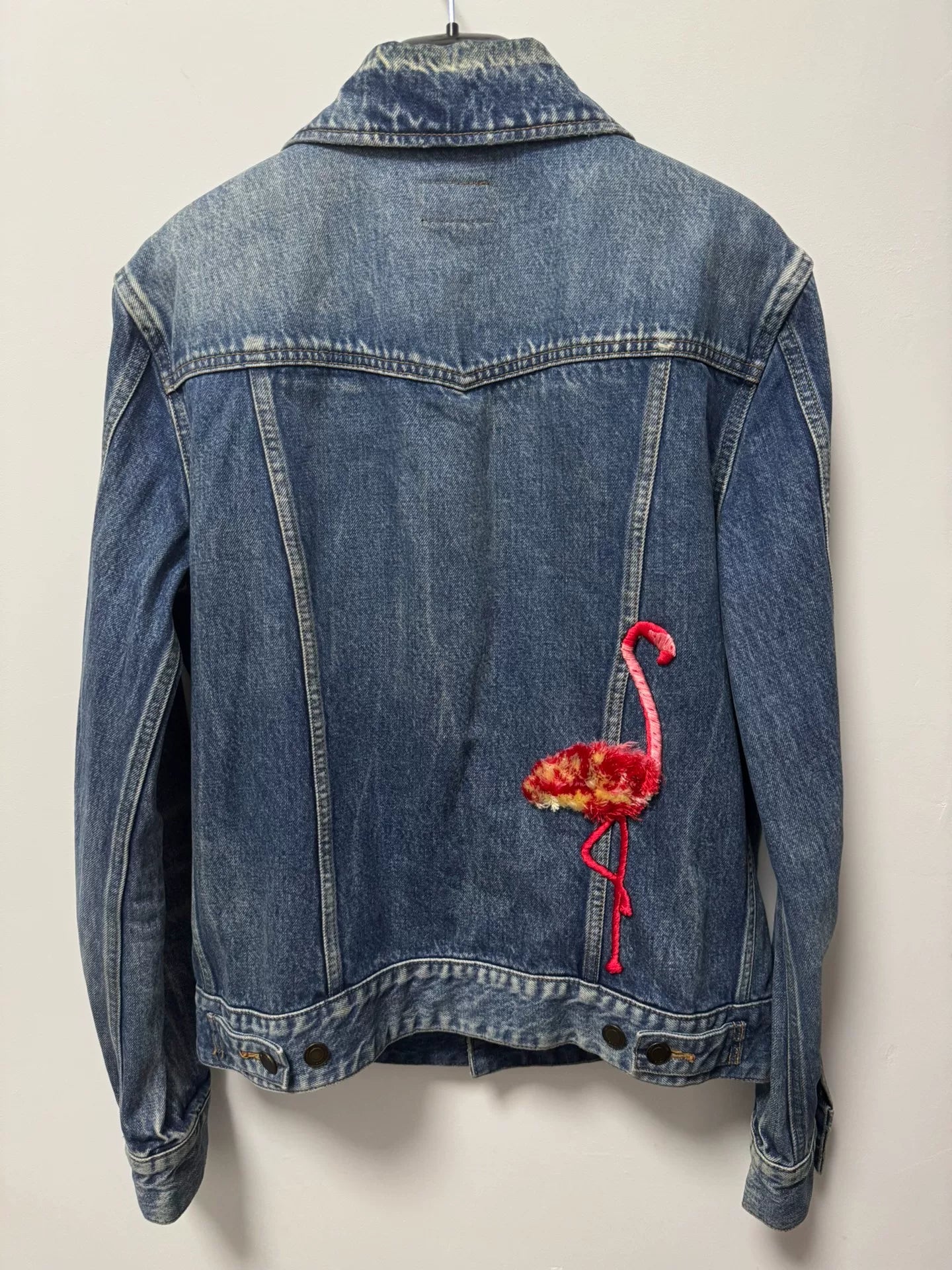 Saint Laurent Blue Flamingo Denim Jacket