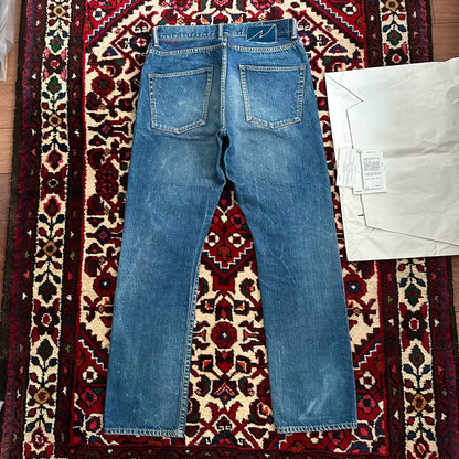 visvim mud-dyed wide-leg denim pants