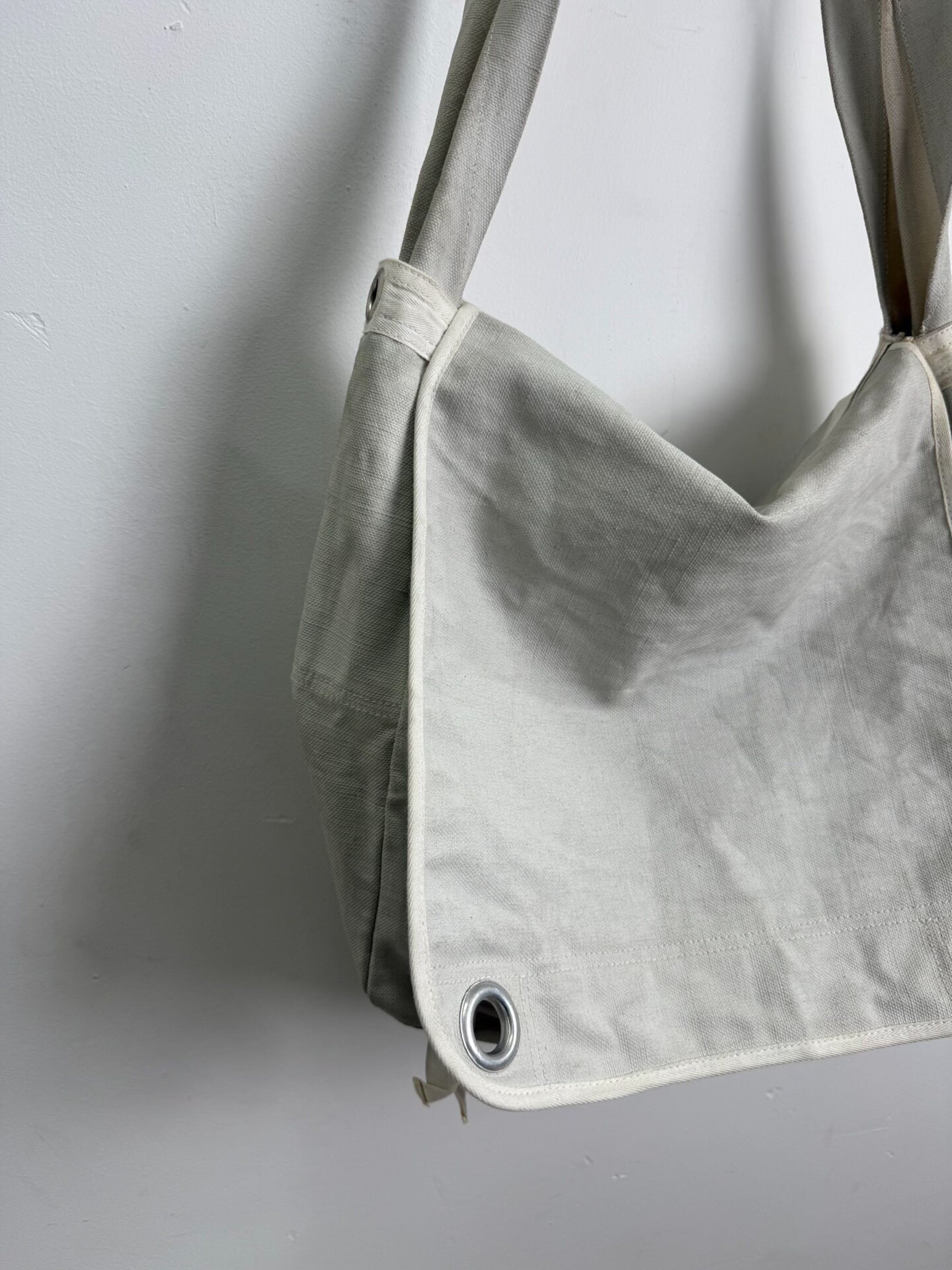 vintage dries van noten 90s waxed denim bag