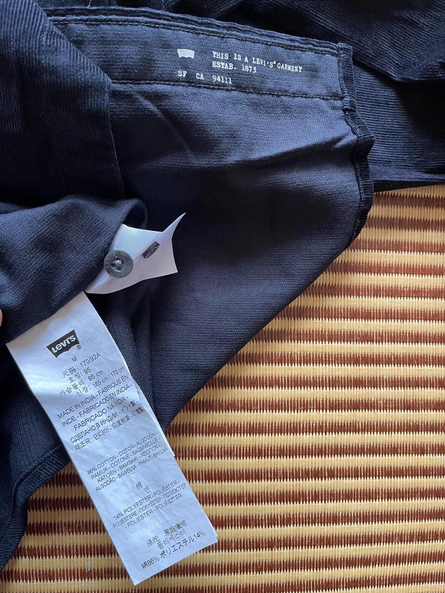Levi's LVC Black Corduroy Slim Shirt