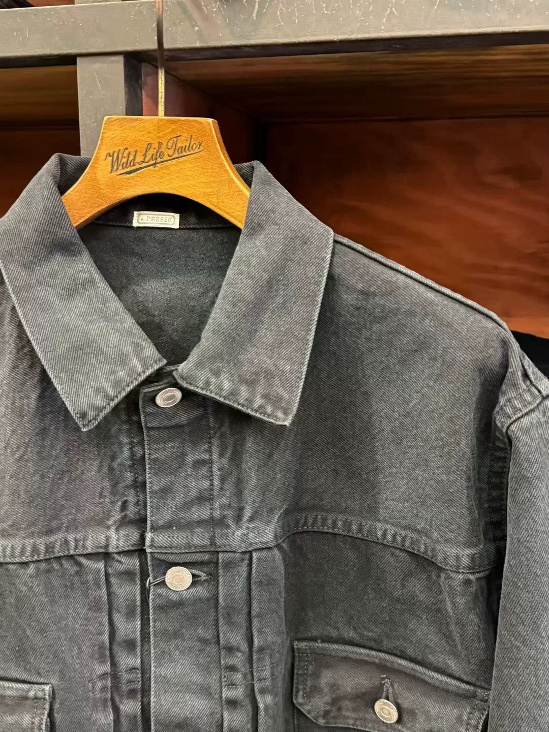 APRESSE Black Denim Jacket