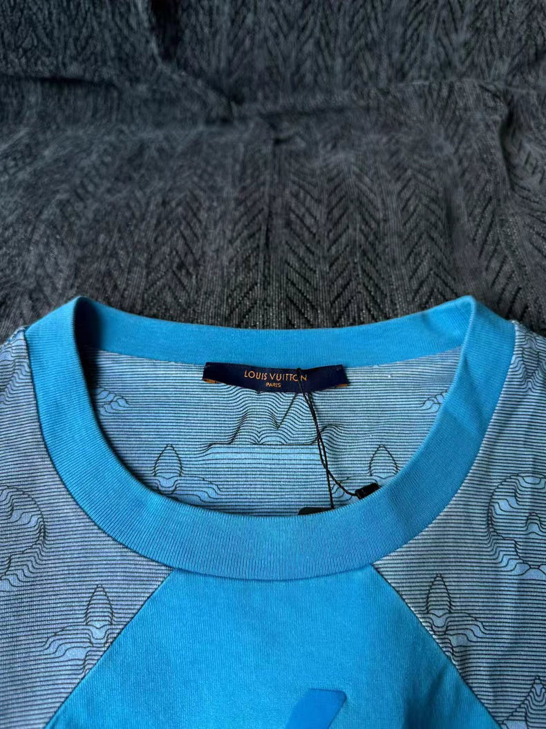 Louis Vuitton Blue Print Short Sleeve Tee