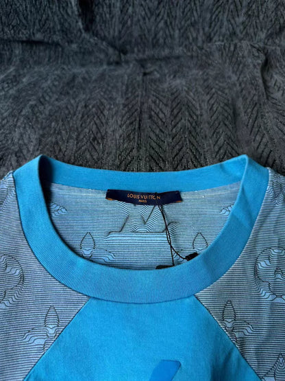 Louis Vuitton Blue Print Short Sleeve Tee