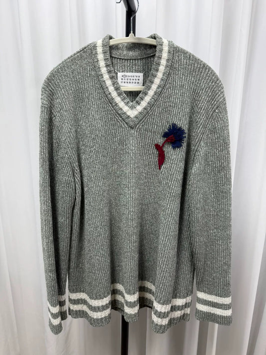 maison margiela loose v-neck sweater