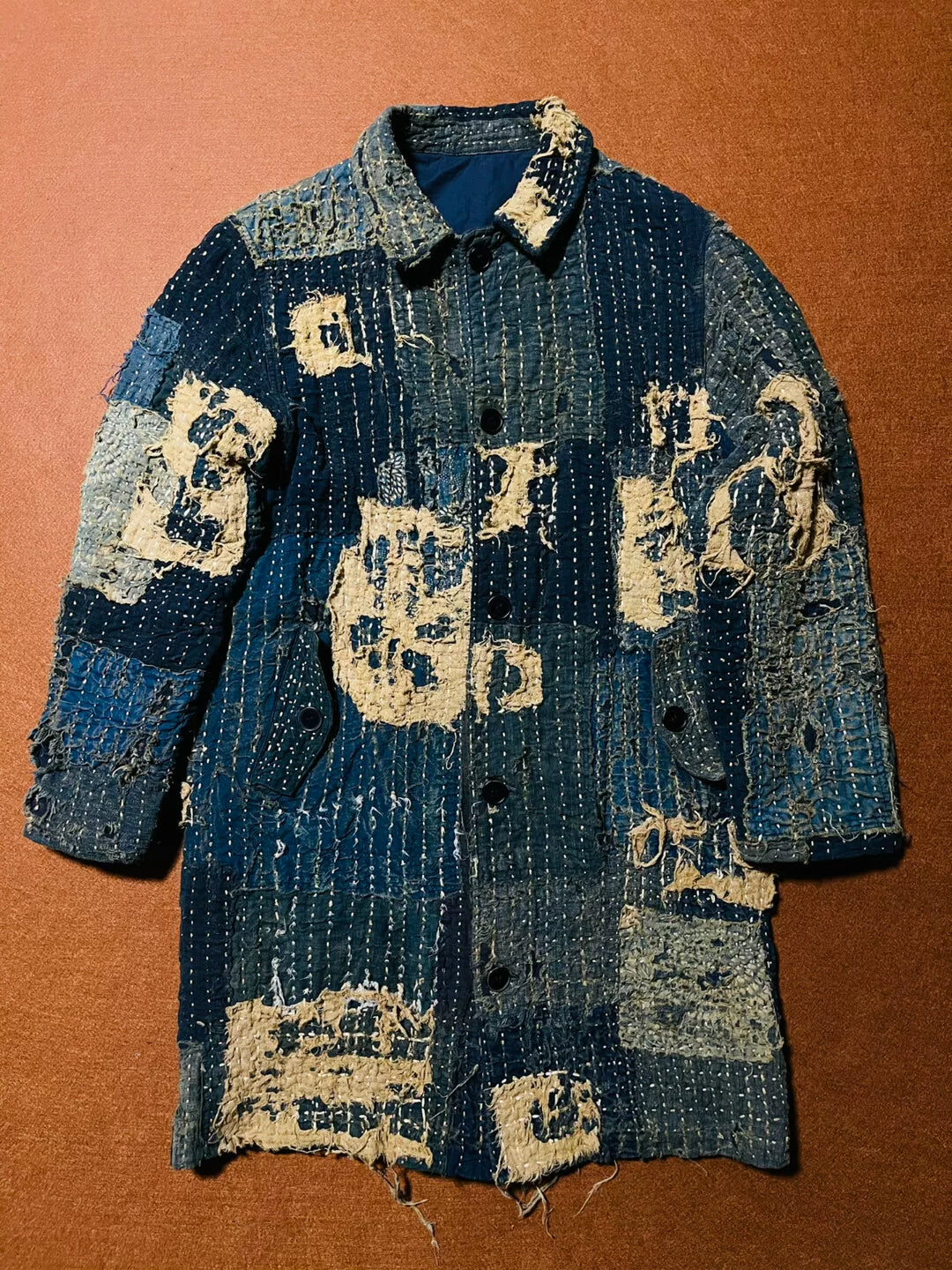 boro kofu custom patchwork denim coat