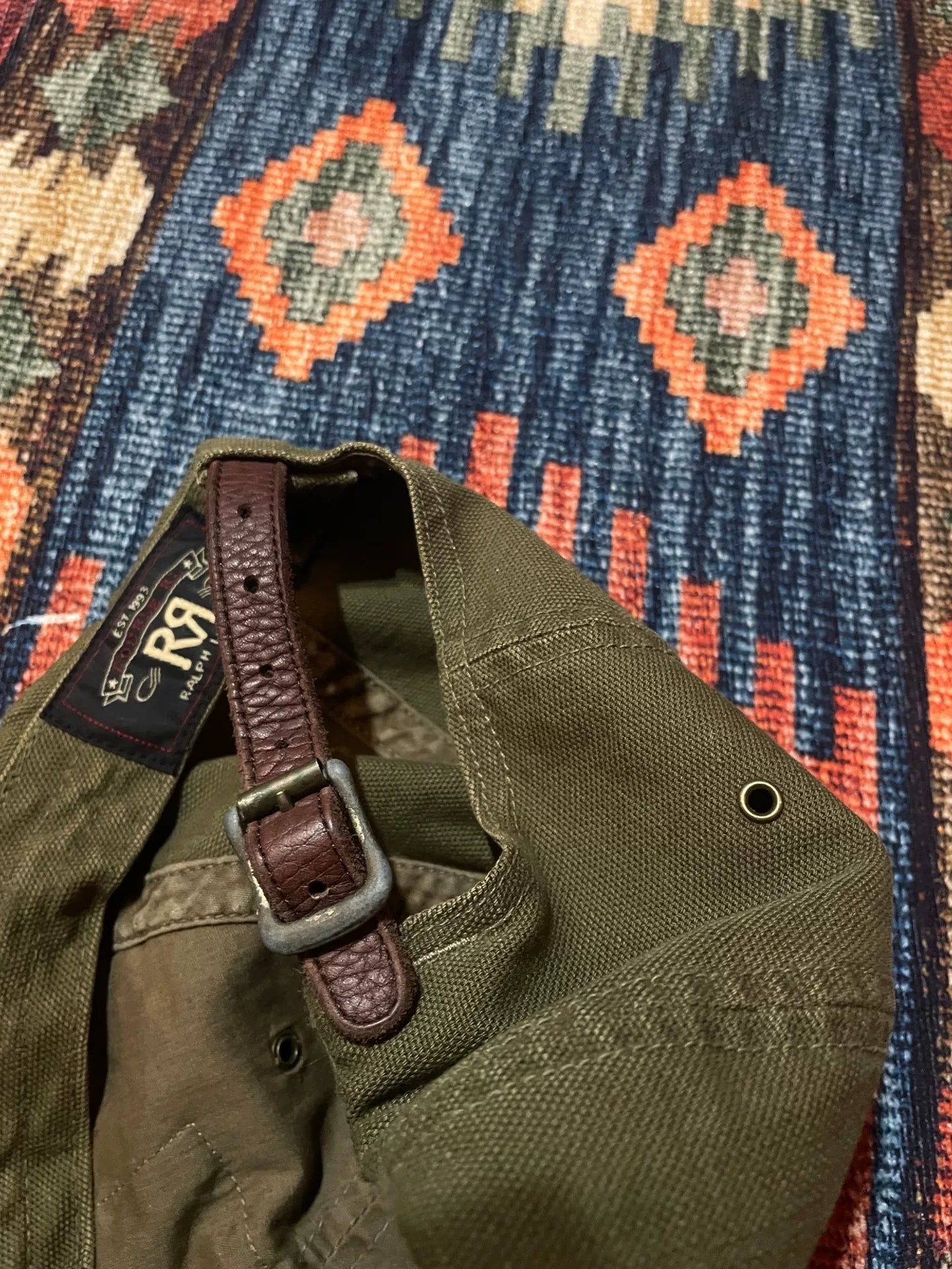 RRL Khaki Green Baseball Cap