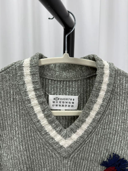 maison margiela loose v-neck sweater