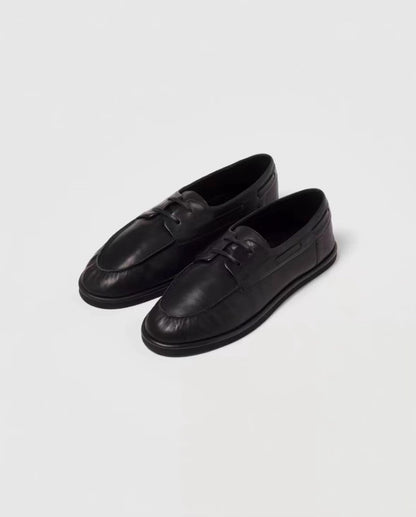 AURALEE SOFT LEATHER DECK SHOES