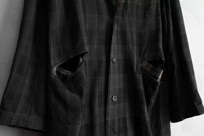 yohji yamamoto double-sided plaid long coat