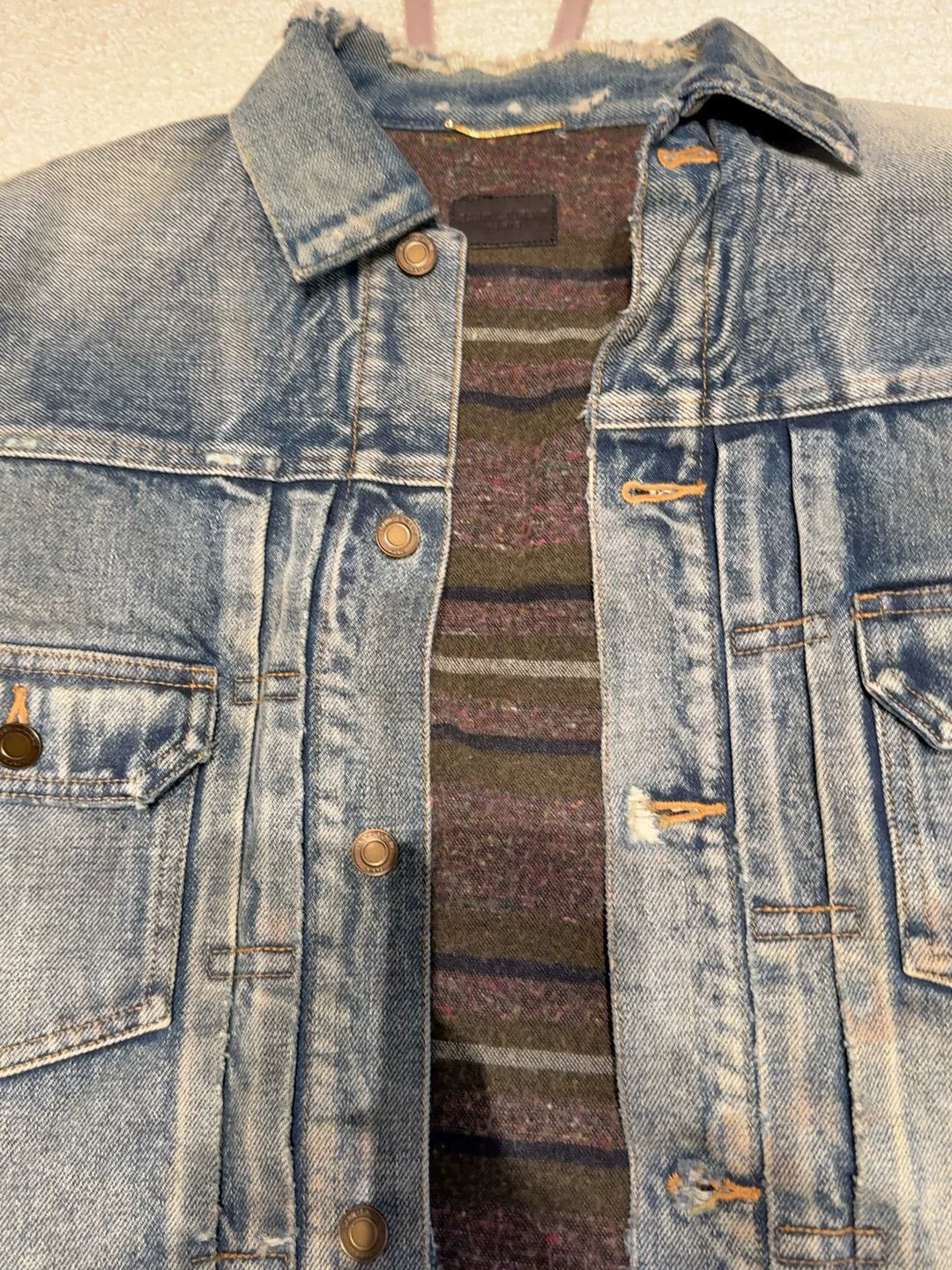 Saint Laurent Distressed Denim Jacket