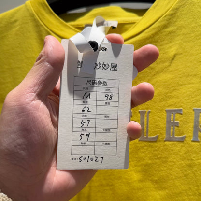moncler yellow short sleeve logo t-shirt