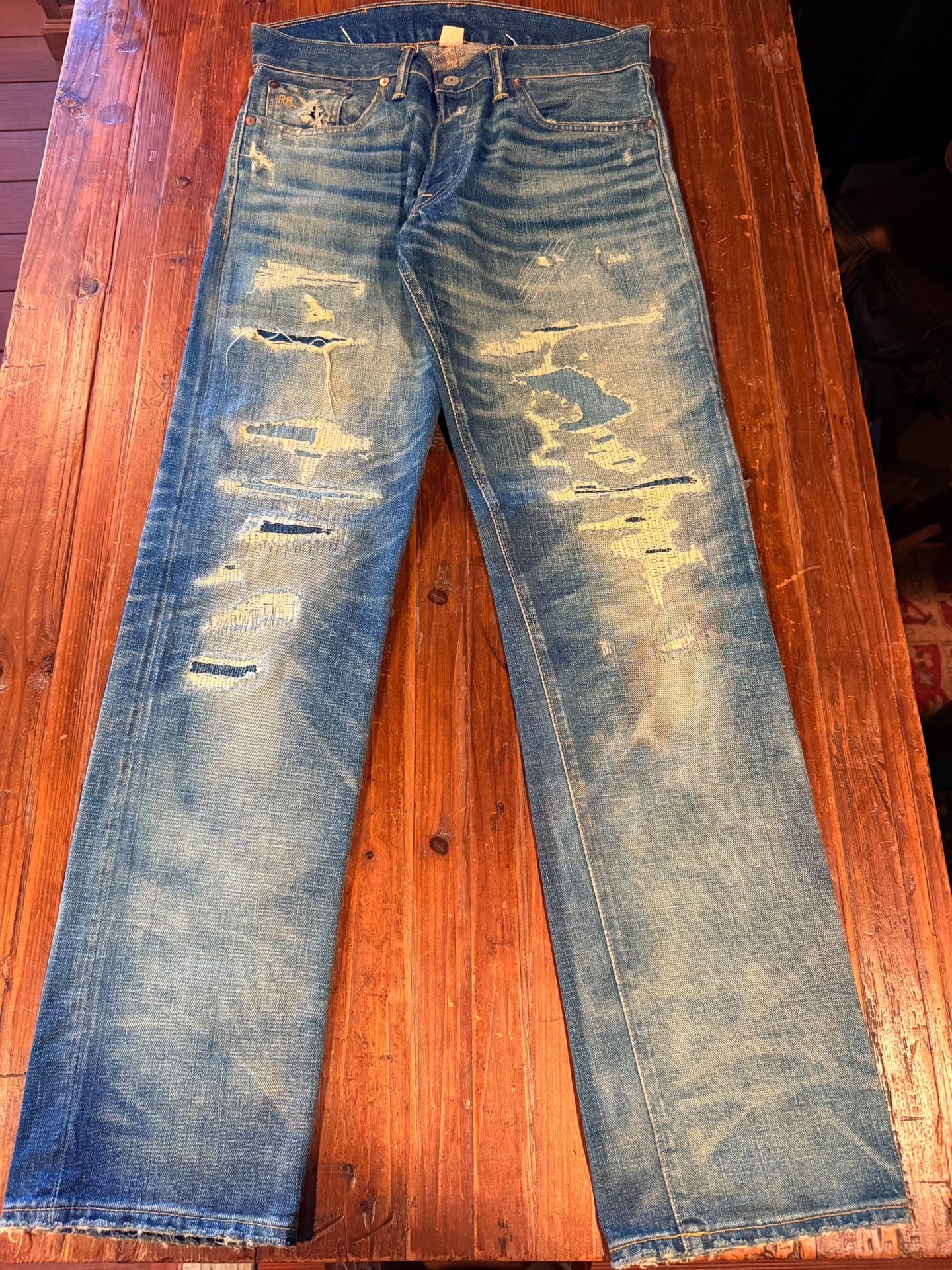 RRL Double RL 30x30 Distressed Jeans