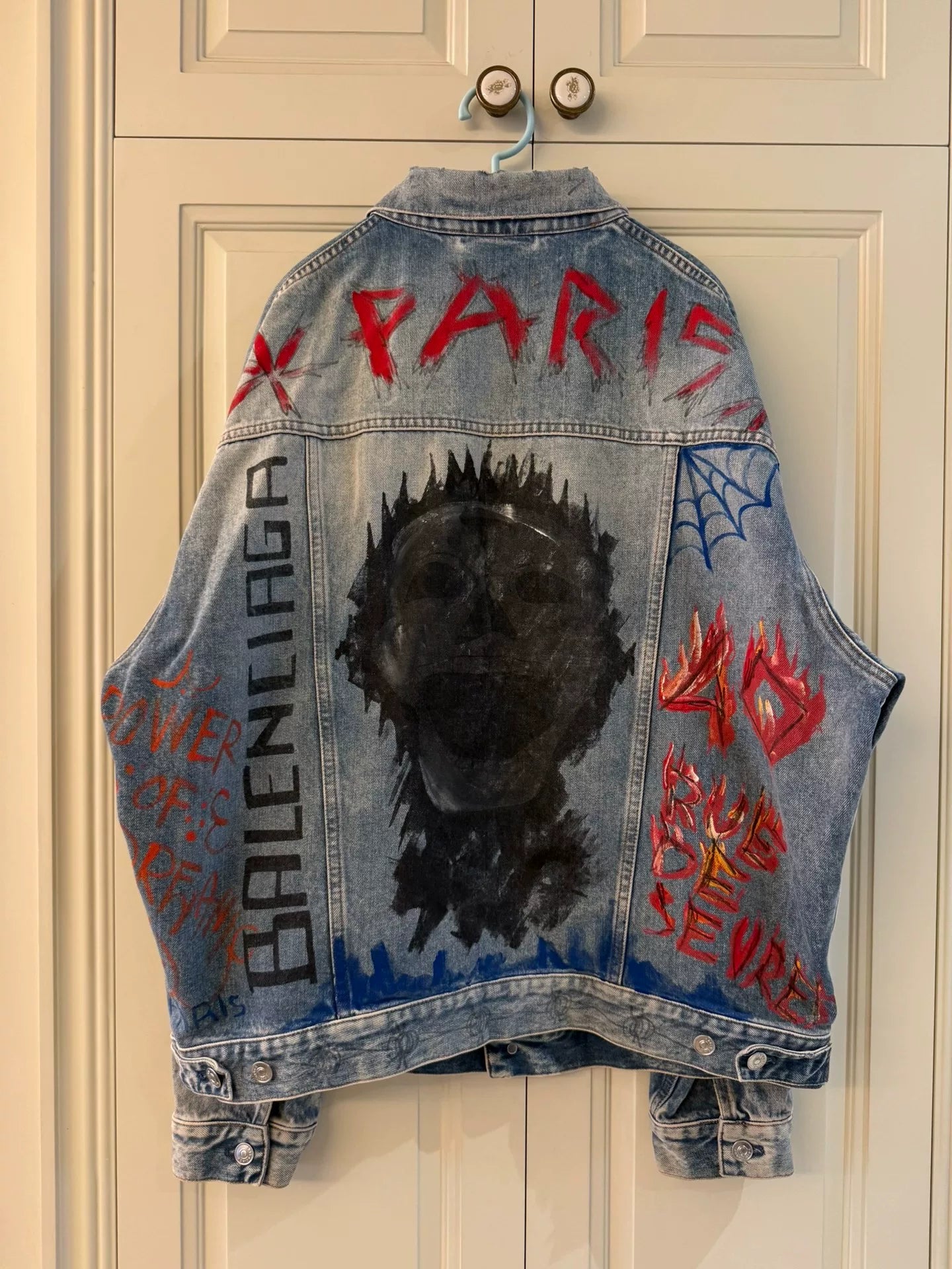 balenciaga graffiti denim jacket size 36