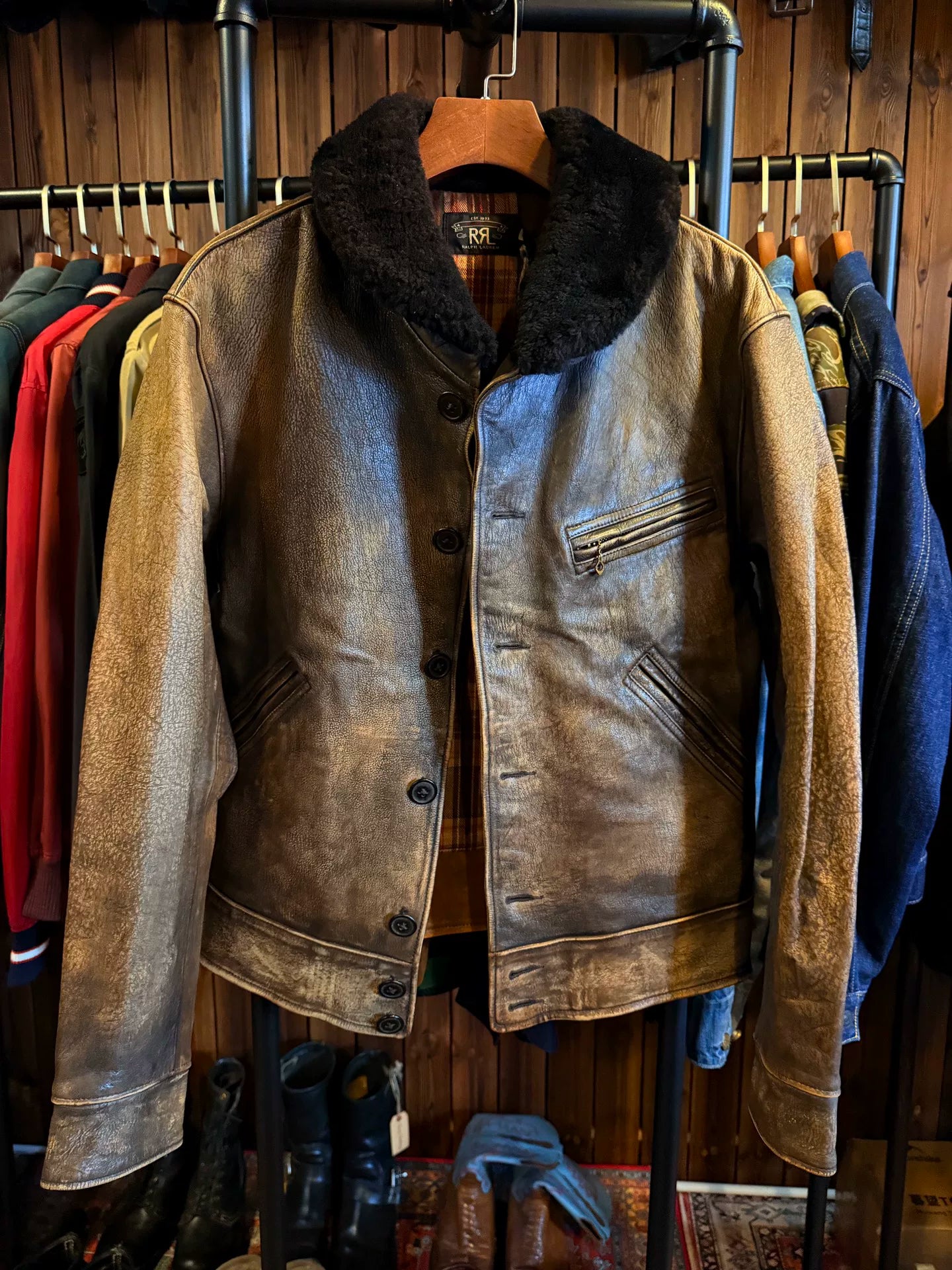 RRL Farmer Leather Jacket
