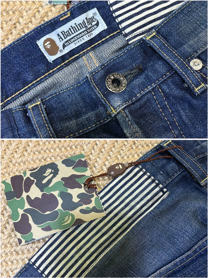 bape type2 damage denim pants limited edition