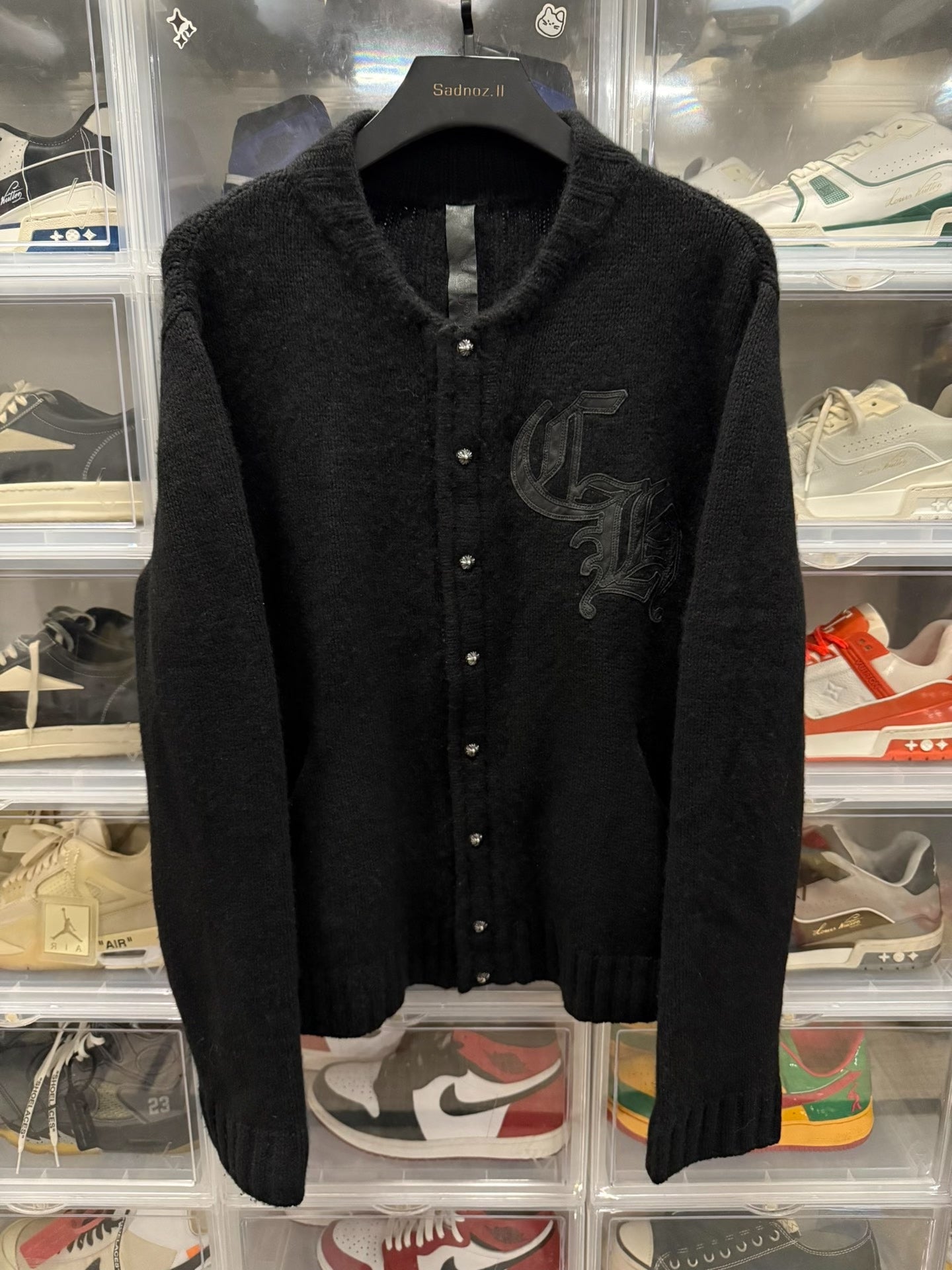 Chrome Hearts Black Cashmere Cardigan XL