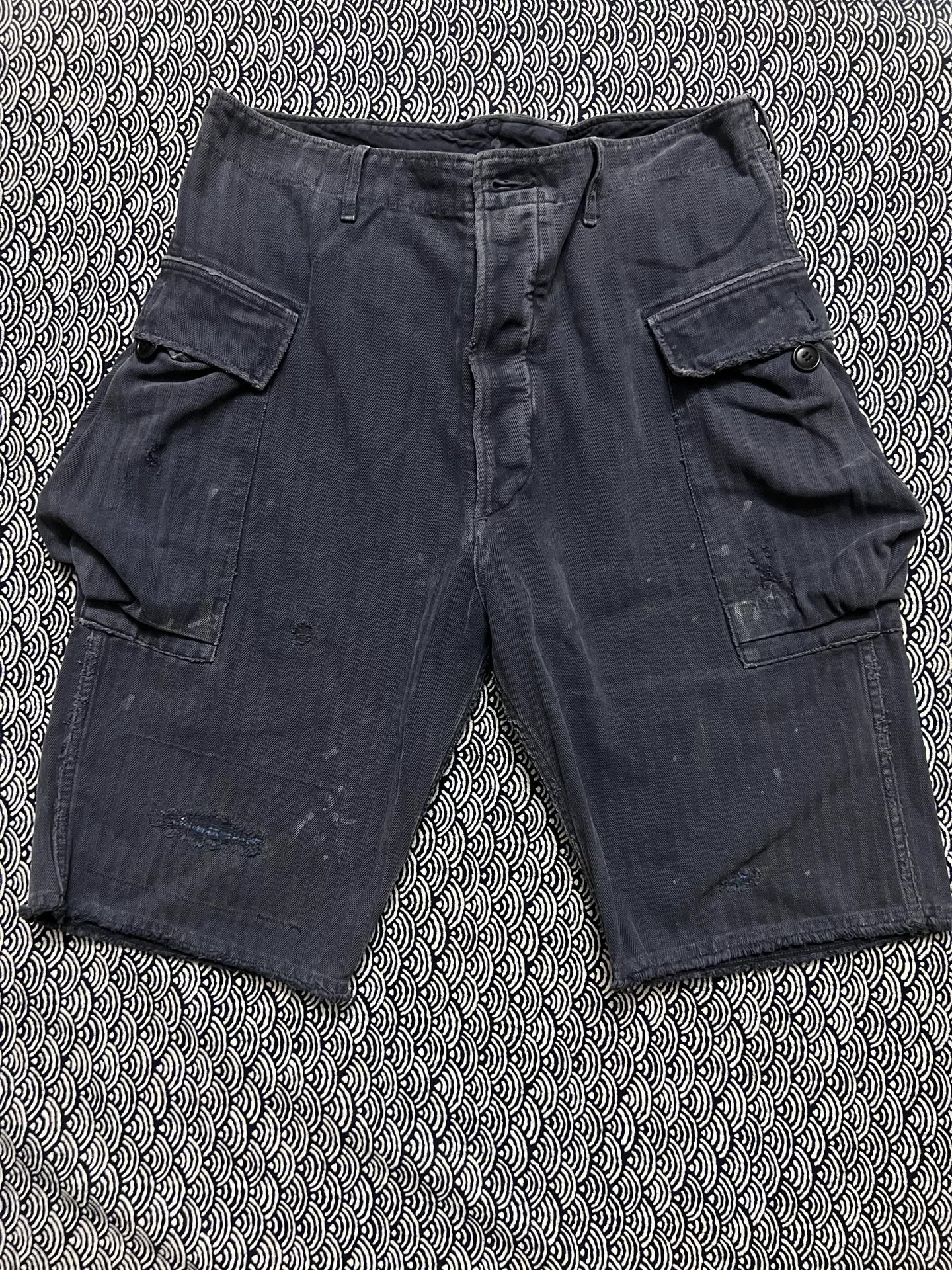 visvim 20SS Splatter Distressed Cargo Shorts