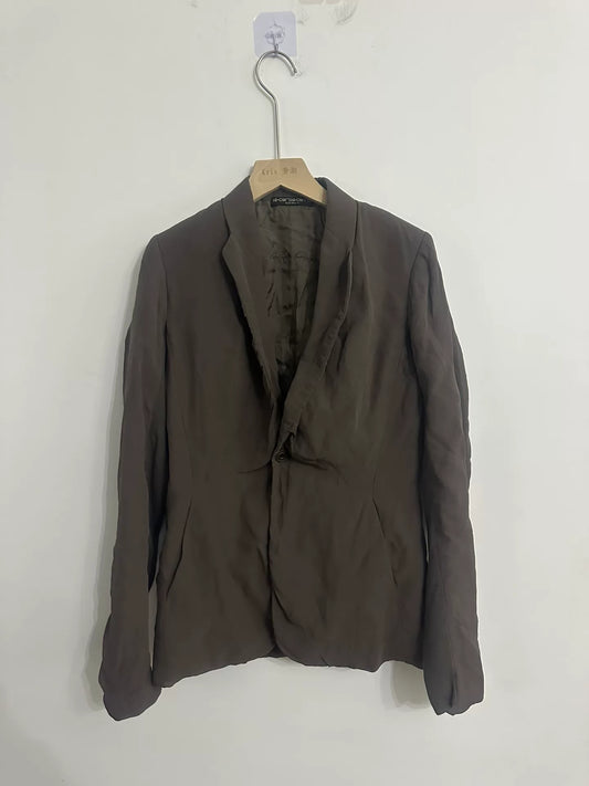 Rick Owens Wrinkled Satin Blazer Jacket