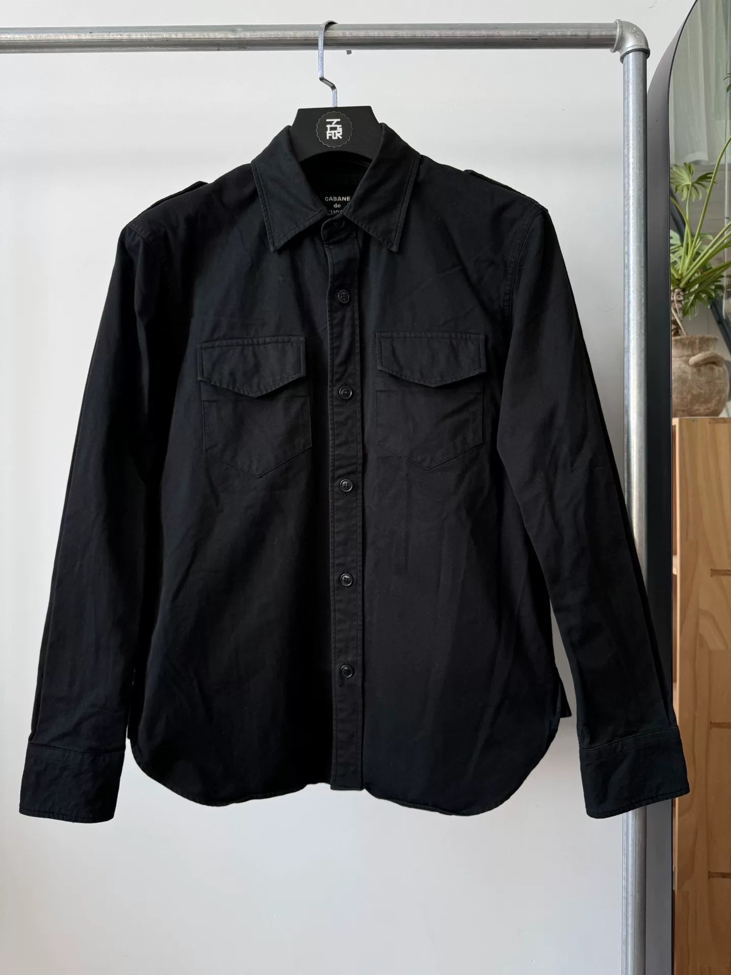 Zucca Black Military Shirt Jacket