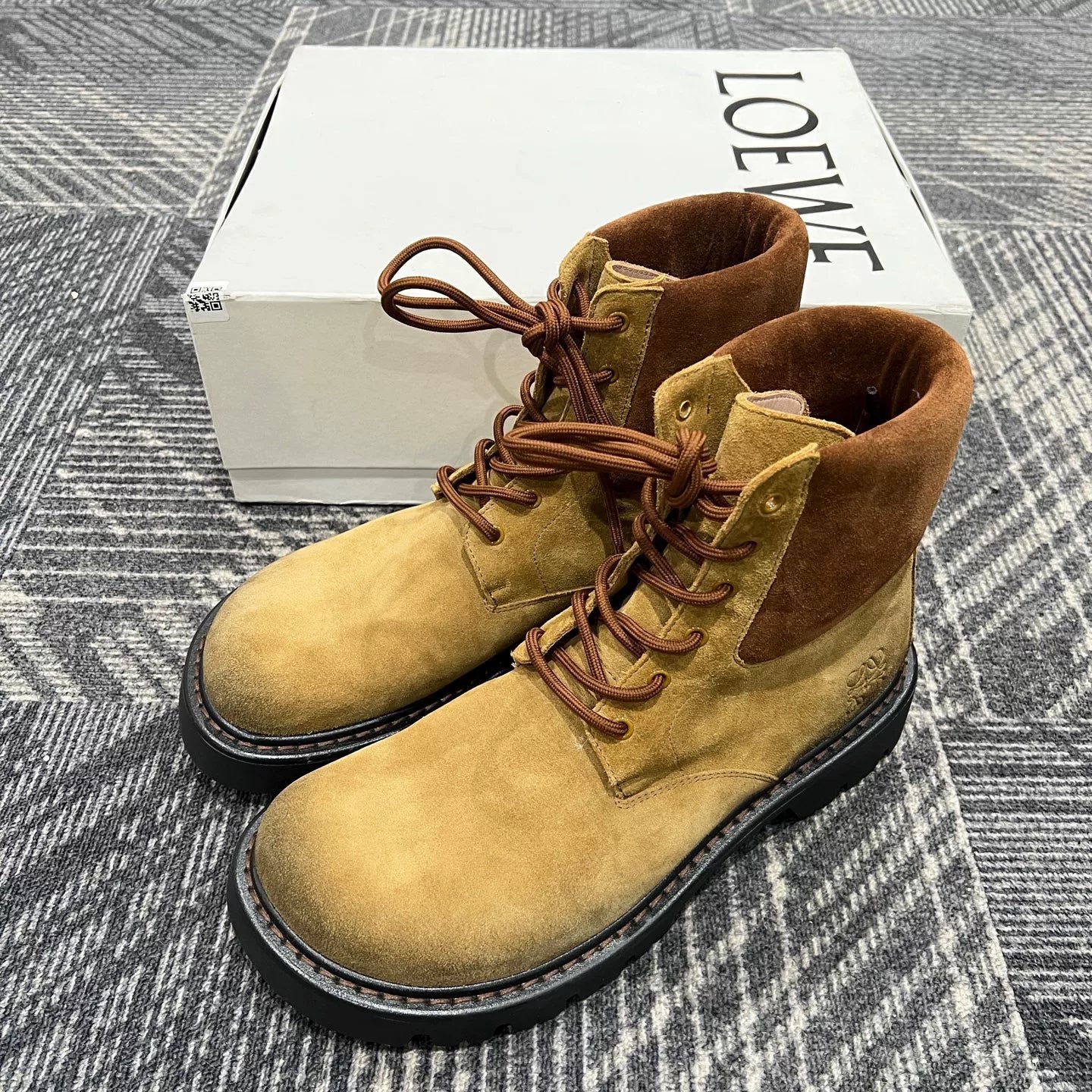 Loewe Sierra Yellow Suede Ankle Boots