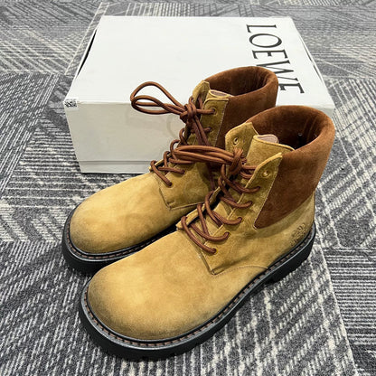 Loewe Sierra Yellow Suede Ankle Boots