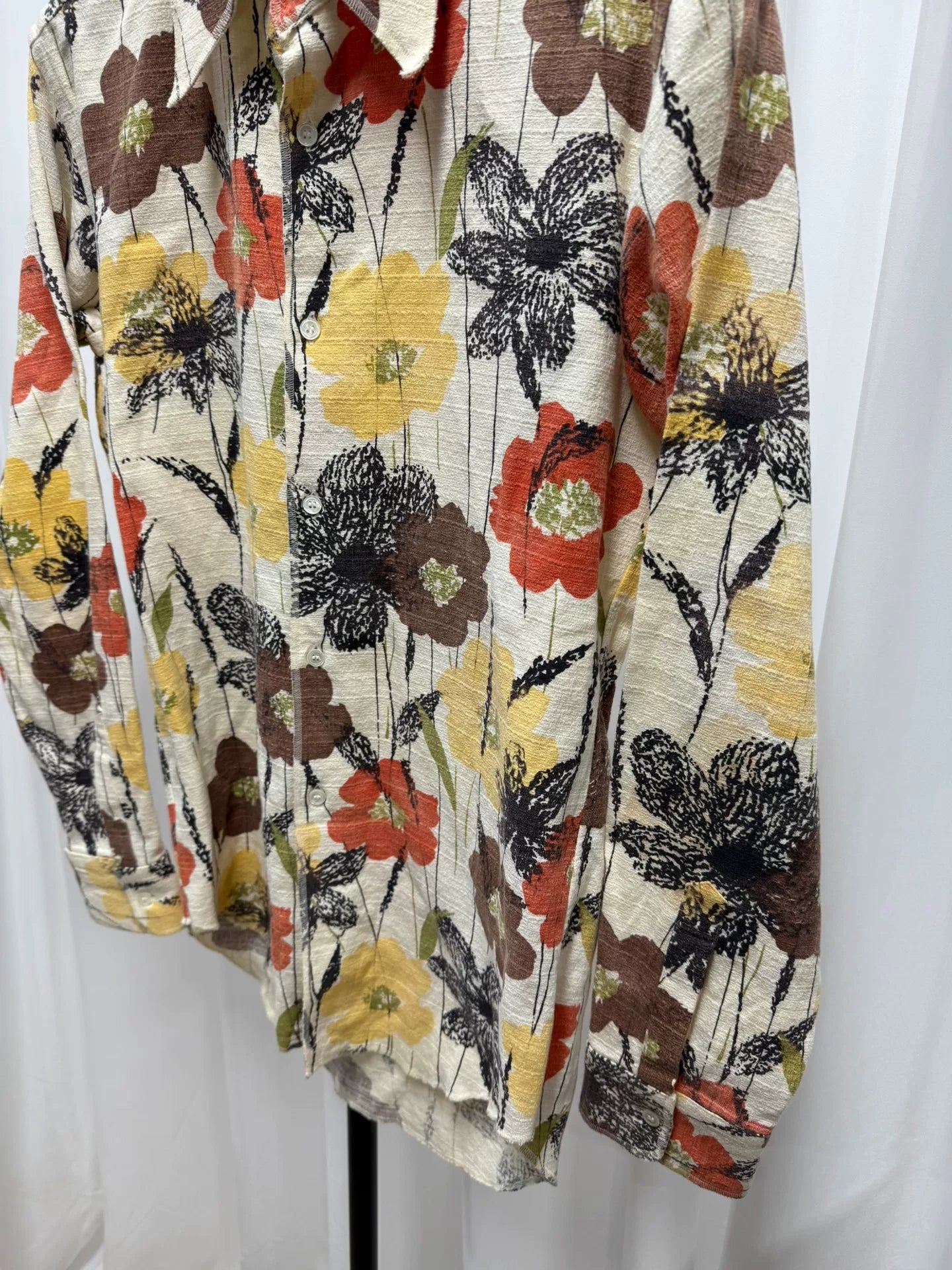 floral canvas shirt size M