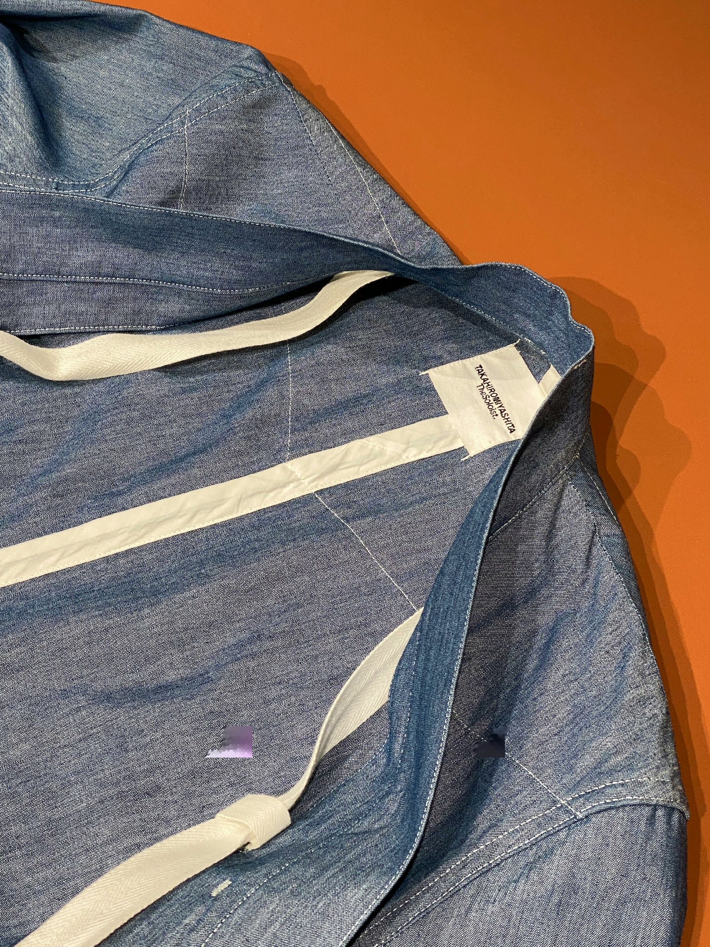 TAKAHIROMIYA.SHITA Light Denim Ribbon Shirt