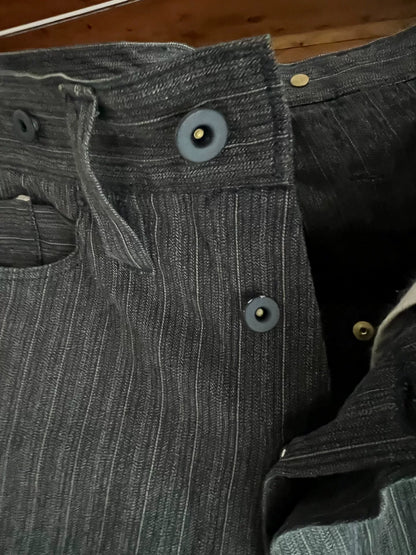 vintage striped suspenders pants for men