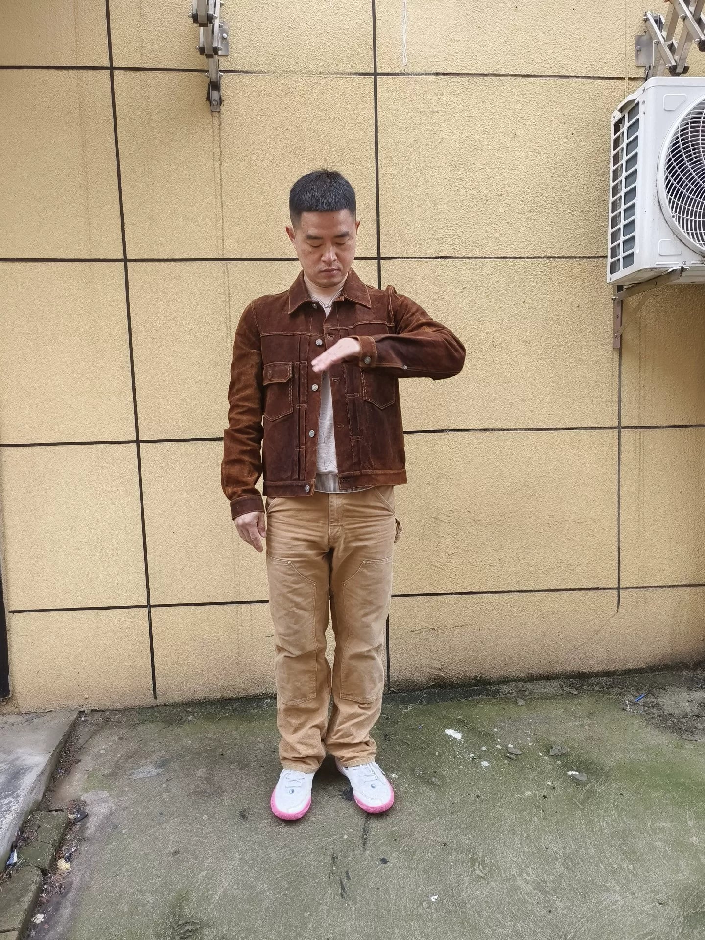 Visvim Brown Suede Button Jacket