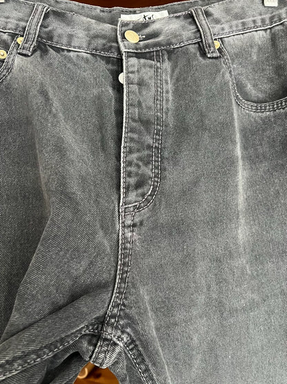 oversized gray-black vintage denim pants