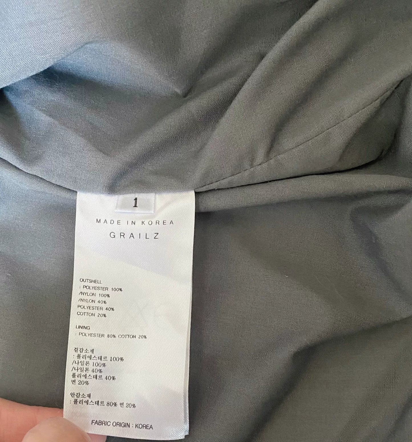 black gray blue zip pocket jacket