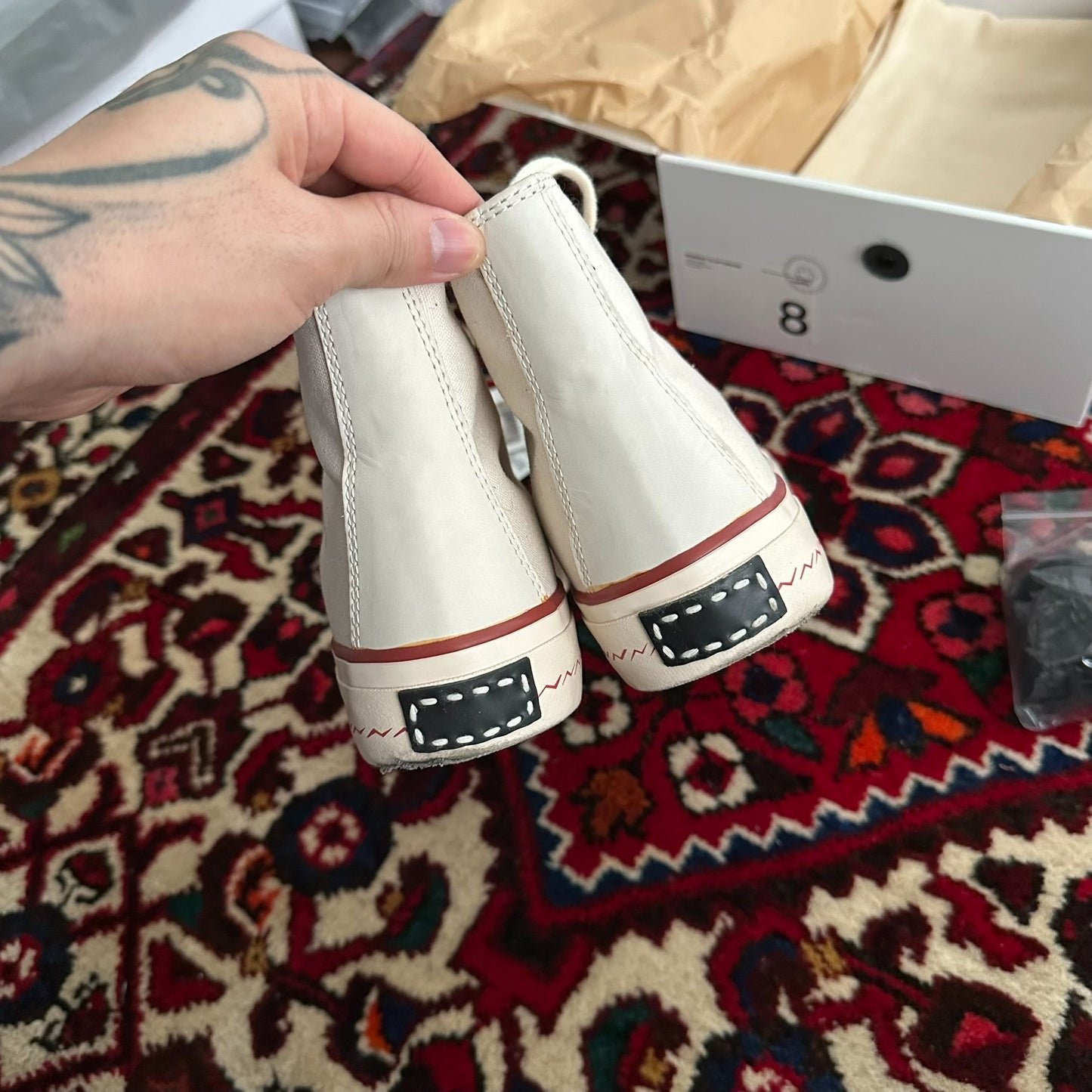 visvim skagway hi canvas sneakers size 8