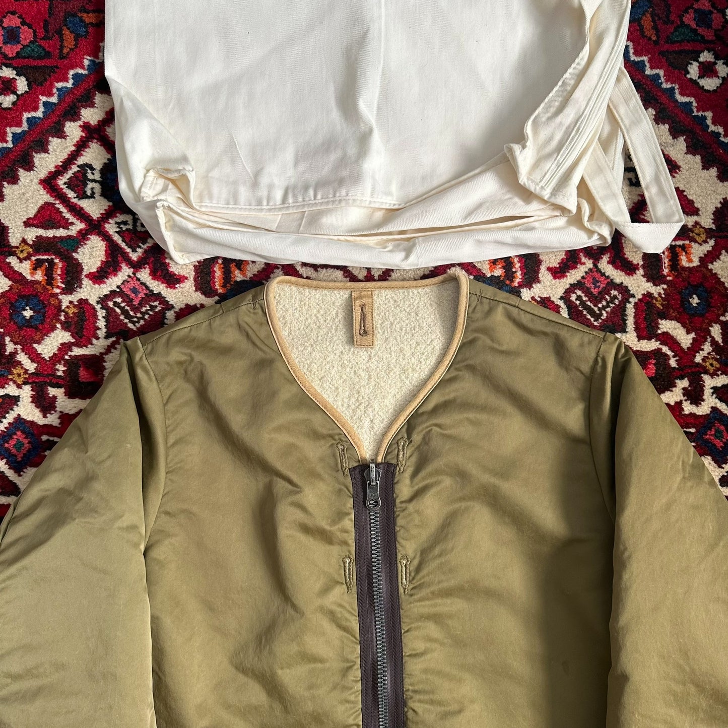 visvim iris liner jacket in khaki green