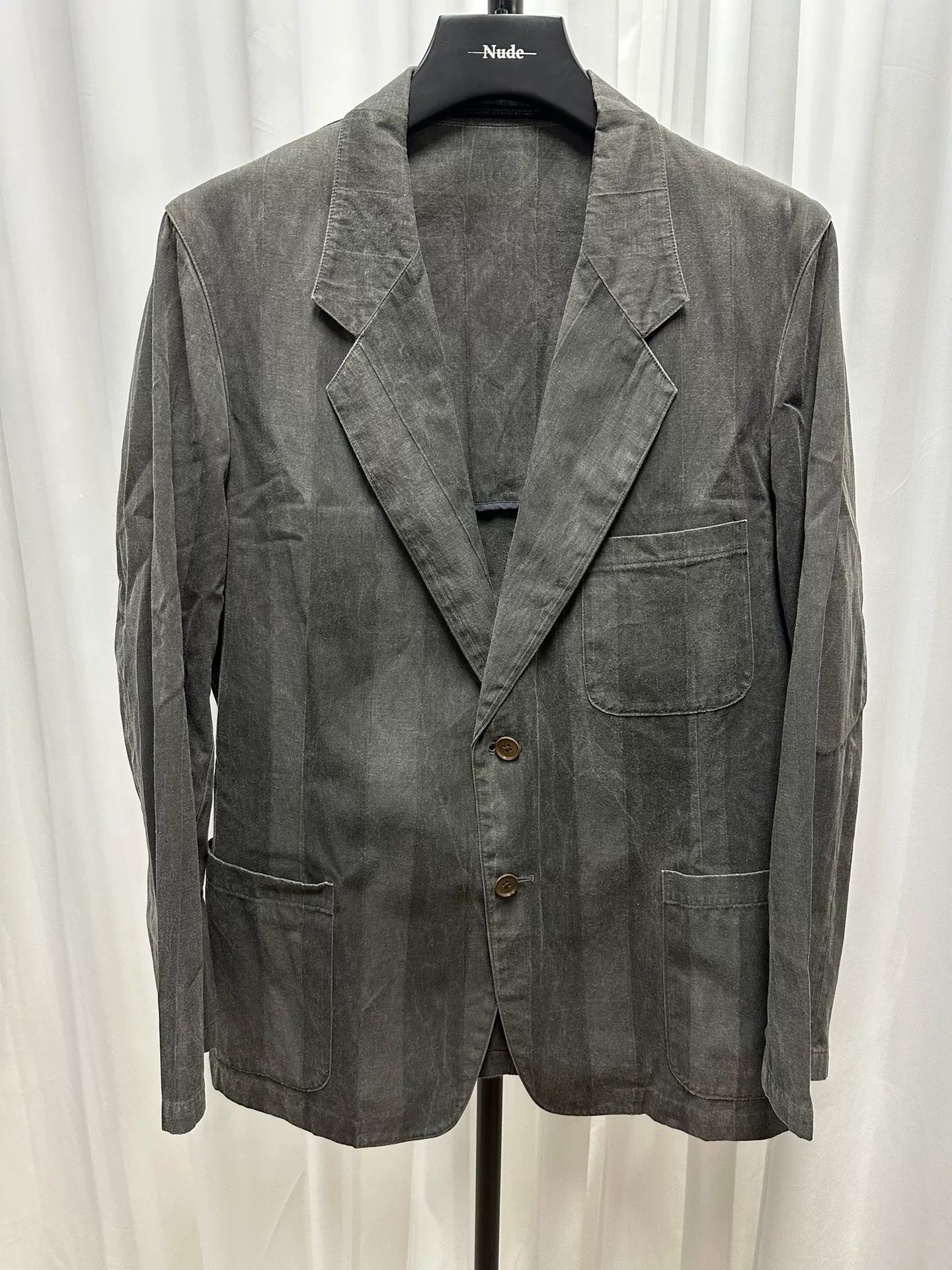 Yohji Yamamoto Gray Striped Suit Jacket