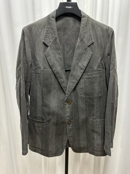 Yohji Yamamoto Gray Striped Suit Jacket