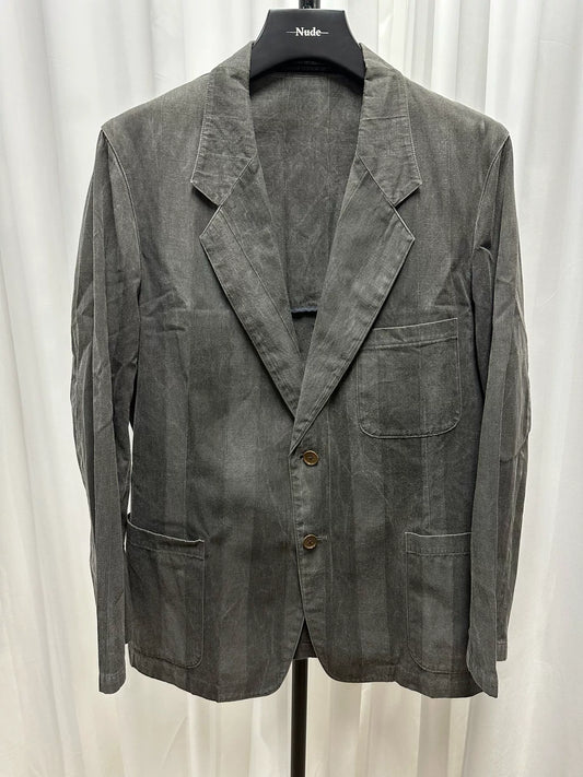 Yohji Yamamoto Gray Striped Suit Jacket