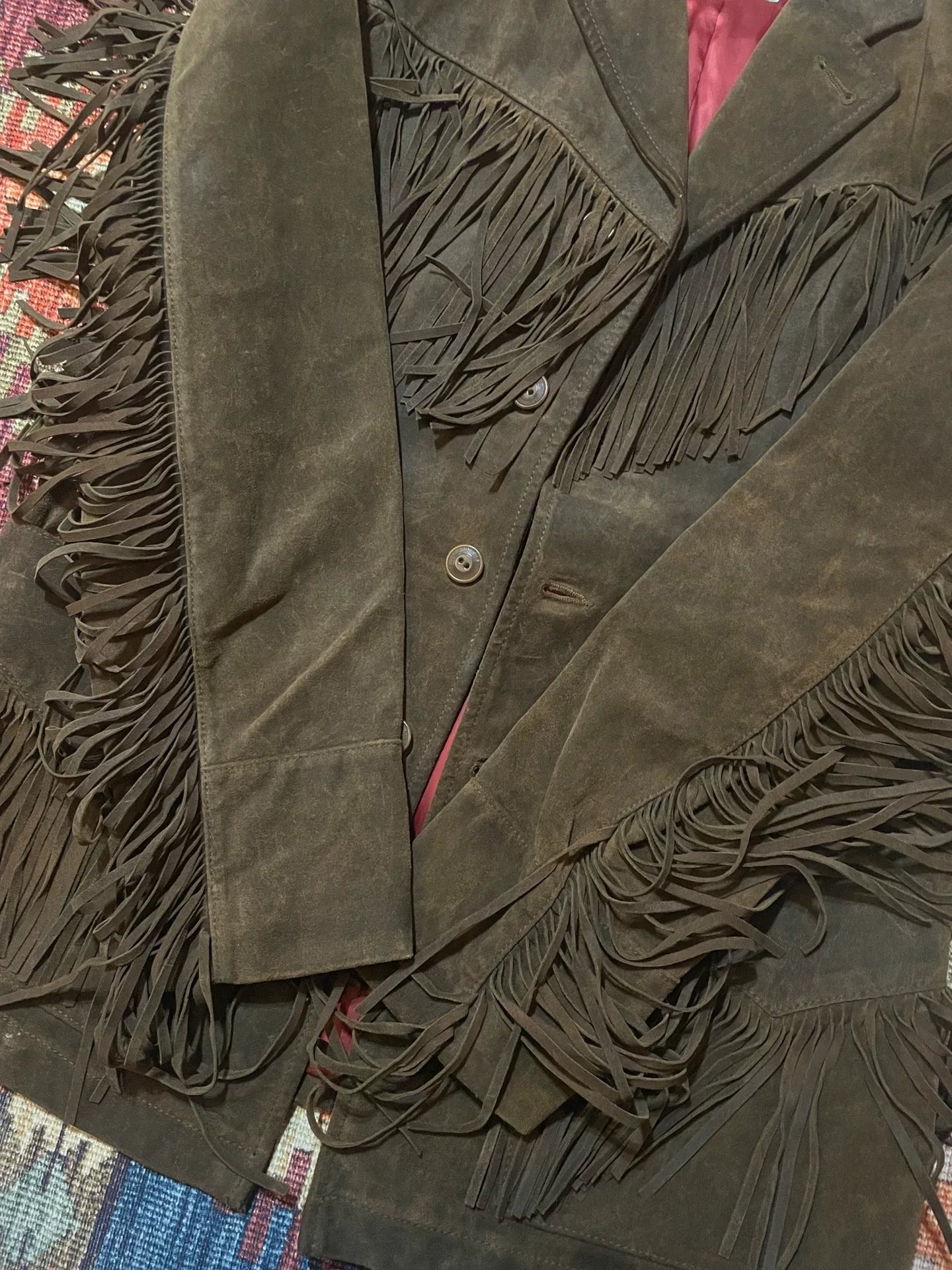 RRL Western Fringe Leather Blazer