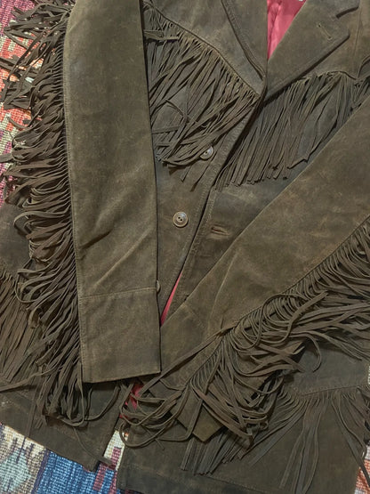 RRL Western Fringe Leather Blazer