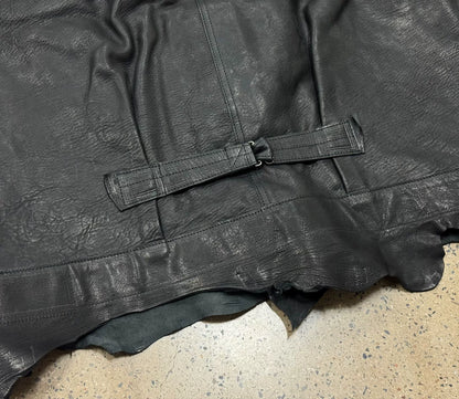 good karma leather shirt jacket in black